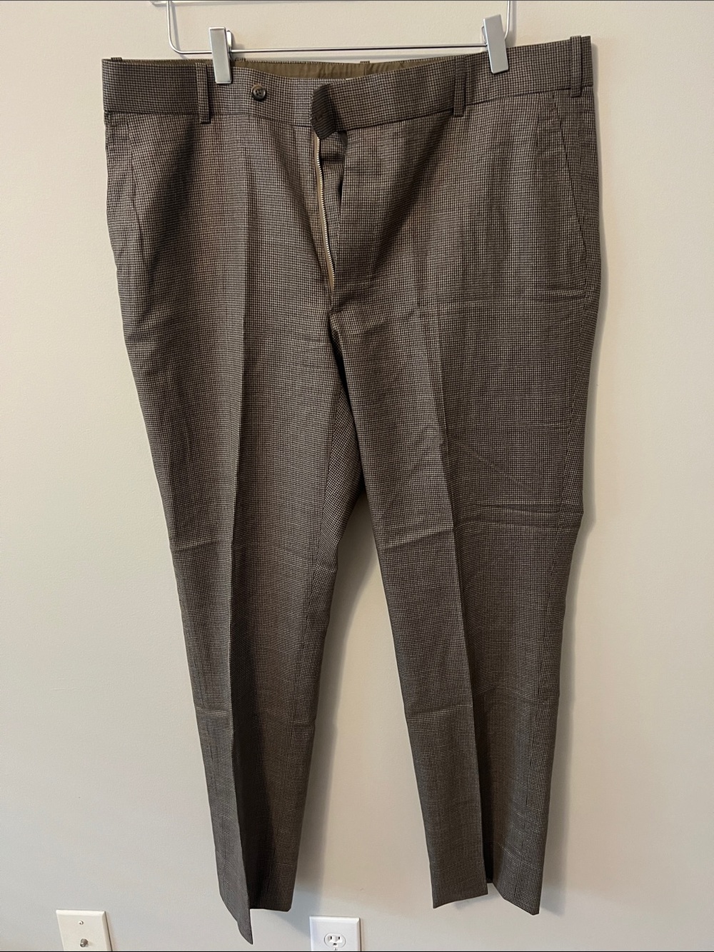 Brown Check Dress Pants
